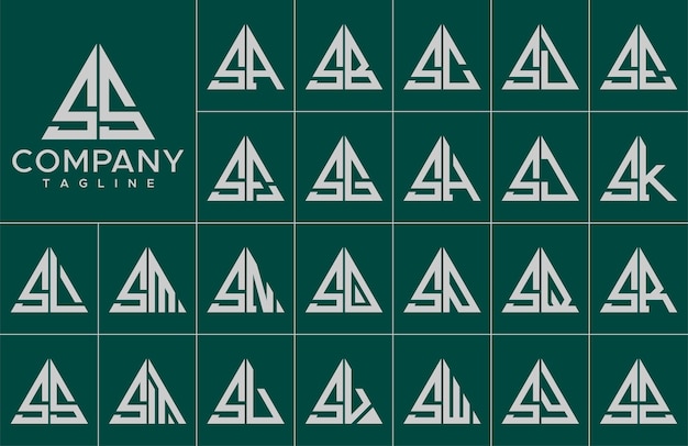 Vector plantilla de diseño de logotipo de letra triangular moderna ss s