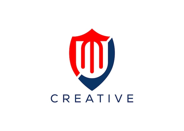 plantilla de diseño del logotipo de la letra U M mínima y profesional