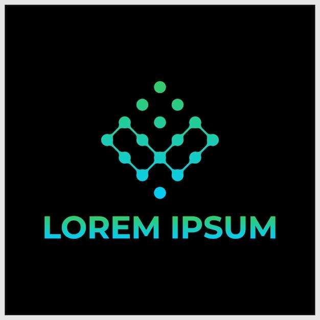 Plantilla de diseño de logotipo letra V abstracta Tecnología conexión de punto abstracto cruz vector logo icono cir