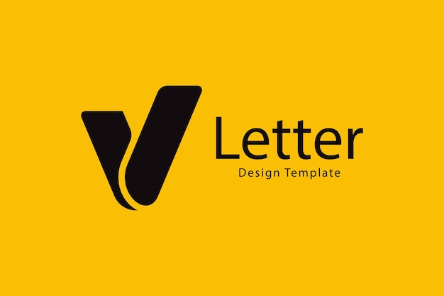 Plantilla de diseño de logotipo de letra v vectorial mínima