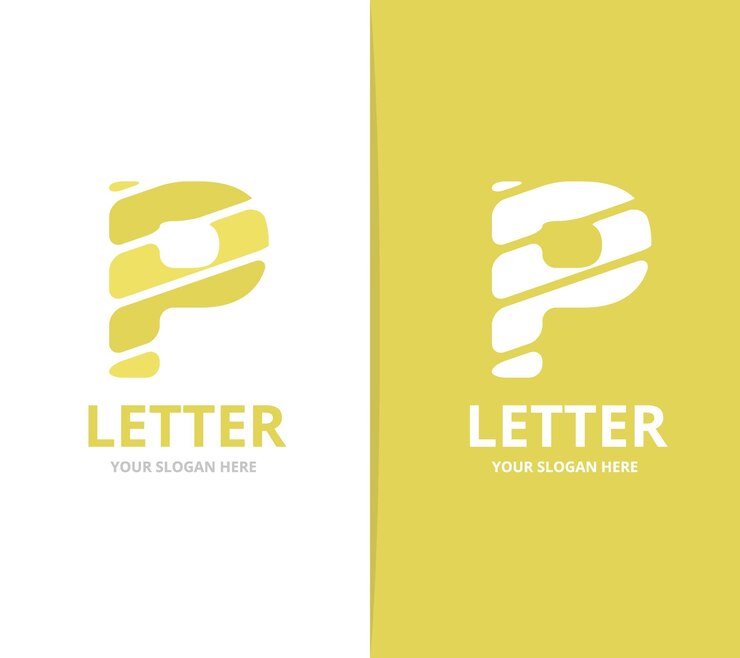Vector plantilla de diseño de logotipo de la letra vectorial p única