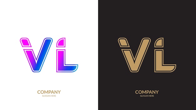 Vector plantilla de diseño del logotipo de la letra vl