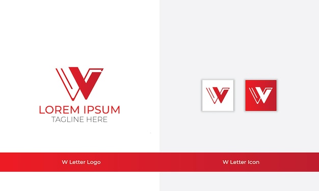 Plantilla de diseño de logotipo de letra W con color degradado