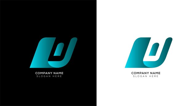 Plantilla de diseño de logotipo de letra w degradada creativa con blanco y negro