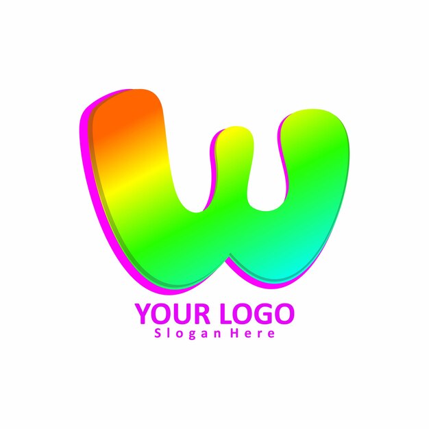 Vector plantilla de diseño de logotipo de letra w de degradado vectorial