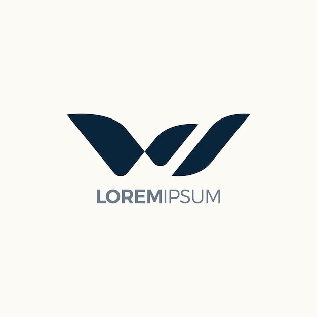 plantilla de diseño de logotipo de la letra W elegante
