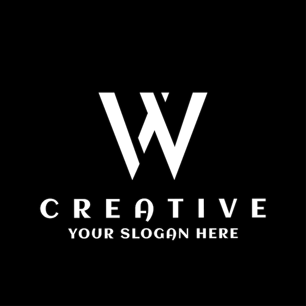 Plantilla de diseño de logotipo de letra W Logotipo de letra W inicial icono de logotipo de letra w