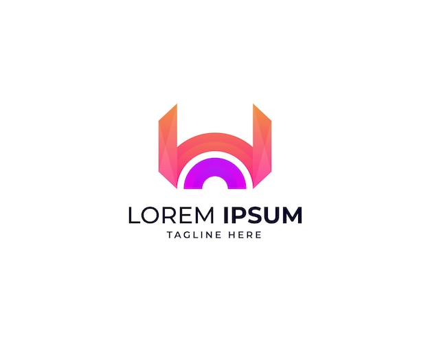 Plantilla de diseño de logotipo de letra w moderna abstracta