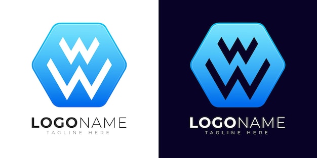 Plantilla de diseño de logotipo de letra w moderna