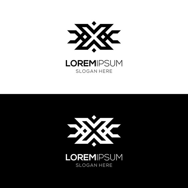 Plantilla de diseño de logotipo con letra X geométrica elegante para empresas modernas