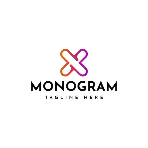 Plantilla de diseño de logotipo de letra X