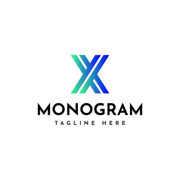 Plantilla de diseño de logotipo de letra X