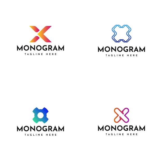 Plantilla de diseño de logotipo de letra X