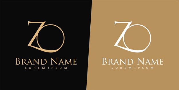 plantilla de diseño de logotipo de letra z y o