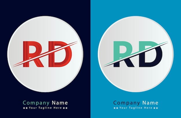 Vector plantilla de diseño de logotipo de letras abstractas de rd ilustración de logotipo vectorial