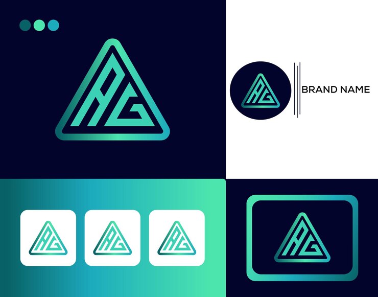 Vector plantilla de diseño de logotipo de letras ag corporativas modernas