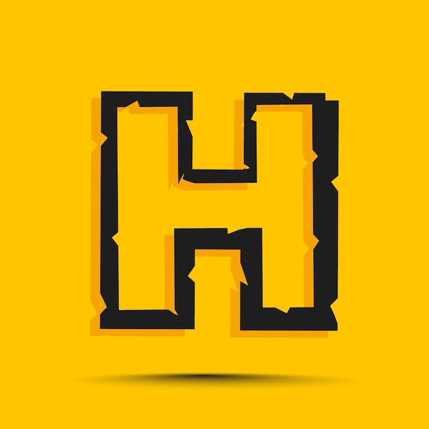 plantilla de diseño de logotipo de letras del alfabeto amarillo de moda