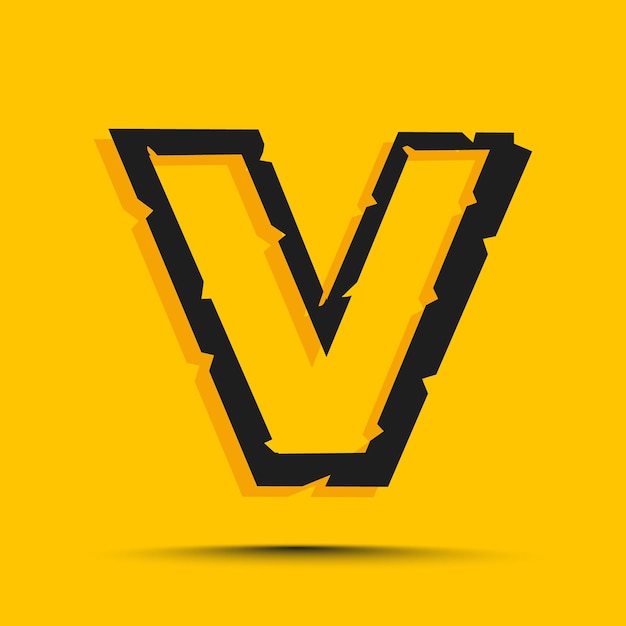 plantilla de diseño de logotipo de letras del alfabeto amarillo de moda
