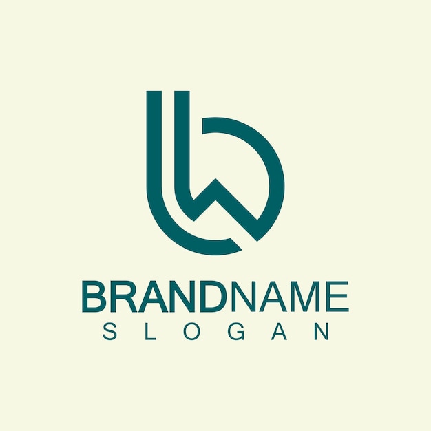 plantilla de diseño del logotipo de las letras del alfabeto BW o WB