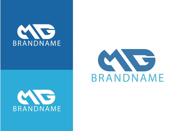 plantilla de diseño de logotipo de letras mg corporativas únicas de moder