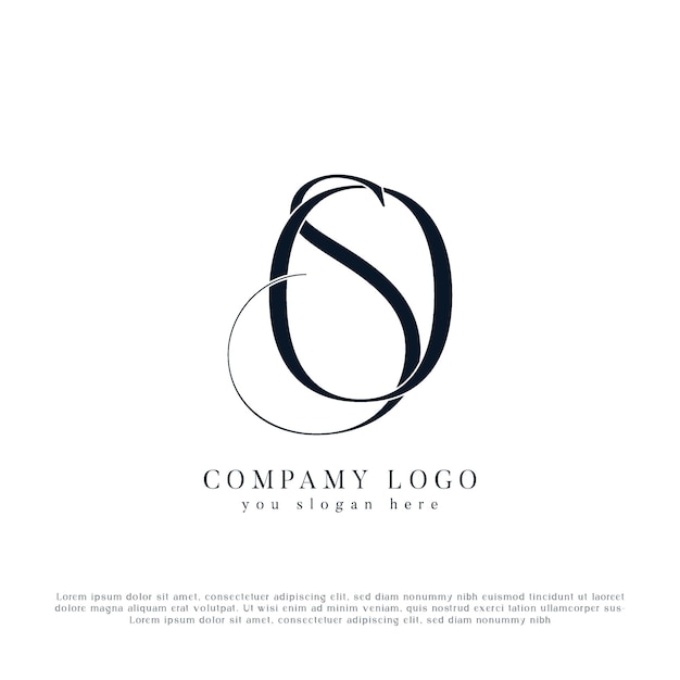 plantilla de diseño del logotipo de las letras SO y OS Monogram