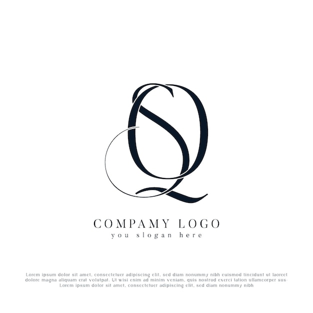 plantilla de diseño del logotipo de las letras SQ y QS Monogram