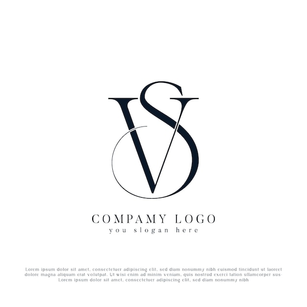 plantilla de diseño del logotipo de las letras SV y VS Monogram