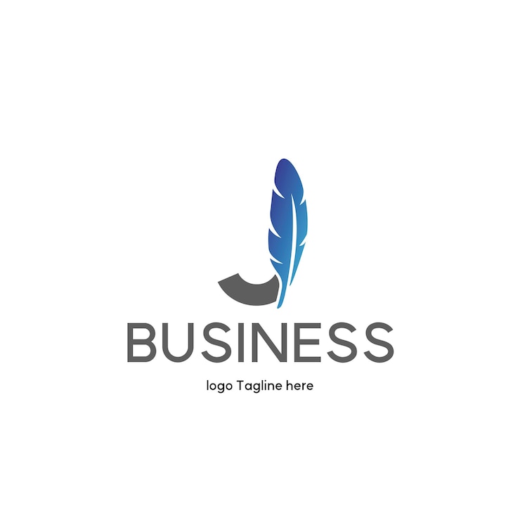Vector plantilla de diseño de logotipo de letras tipográficas de pluma de letra j