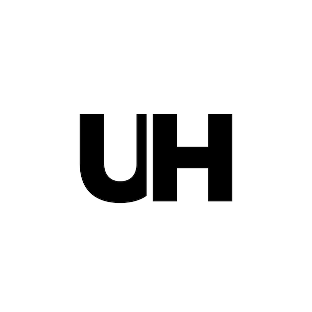 plantilla de diseño del logotipo de las letras U y H UH logotipo basado en el monograma inicial mínimo