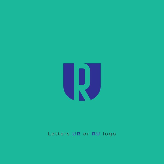 Plantilla de diseño de logotipo de letras UR o RU