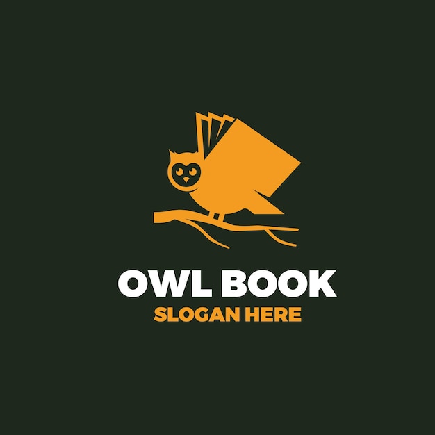 Plantilla de diseño de logotipo de libro de búho