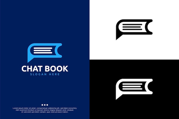 Plantilla de diseño de logotipo de libro de chat