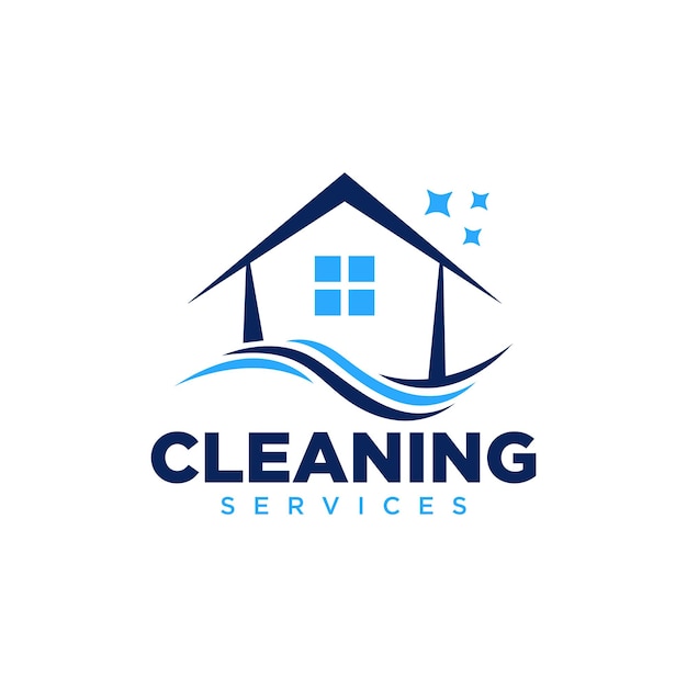 Plantilla de diseño de logotipo de limpieza de casa