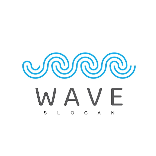 Plantilla de diseño de logotipo de línea de onda