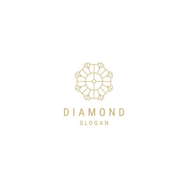 Plantilla de diseño de logotipo de línea de ornamento de diamante