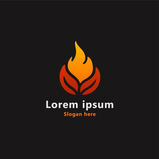 Plantilla de diseño de logotipo de llama de fuego