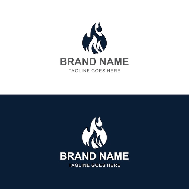 Plantilla de diseño de logotipo de llamas de fuego vectorial
