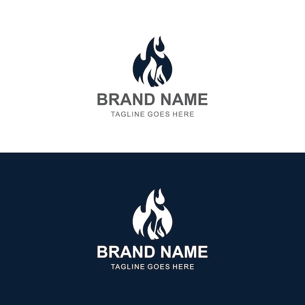 Vector plantilla de diseño de logotipo de llamas de fuego vectorial