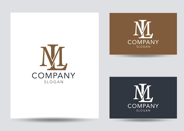 Plantilla de diseño de logotipo lm de letra inicial de monograma moderno
