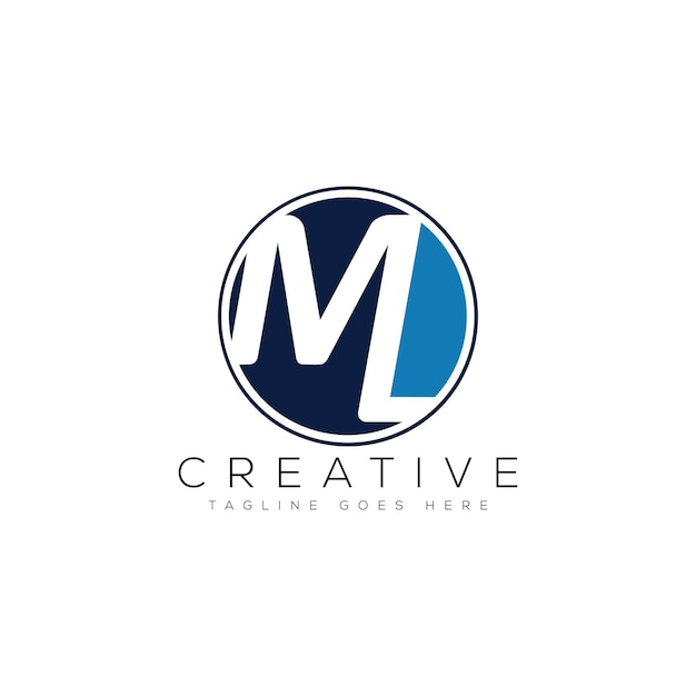 Plantilla de diseño de logotipo LM minimalista moderno Elemento de marca gráfico vectorial
