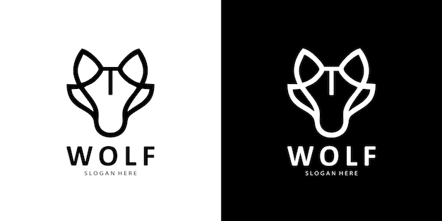 Plantilla de diseño de logotipo de lobo