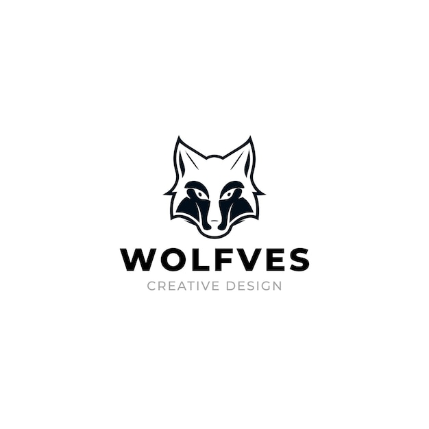 Plantilla de diseño de logotipo de lobo