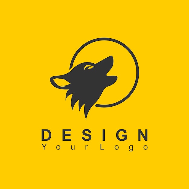 Plantilla de diseño de logotipo de lobo