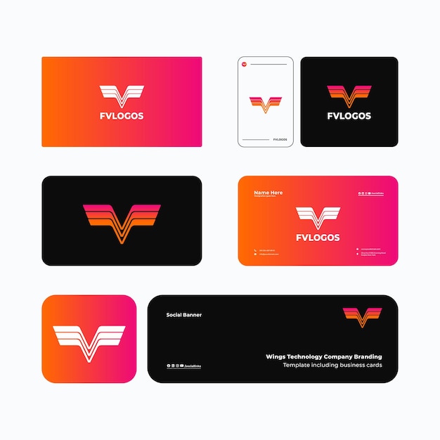 Plantilla de diseño de logotipo de logística con kit de marca moderno