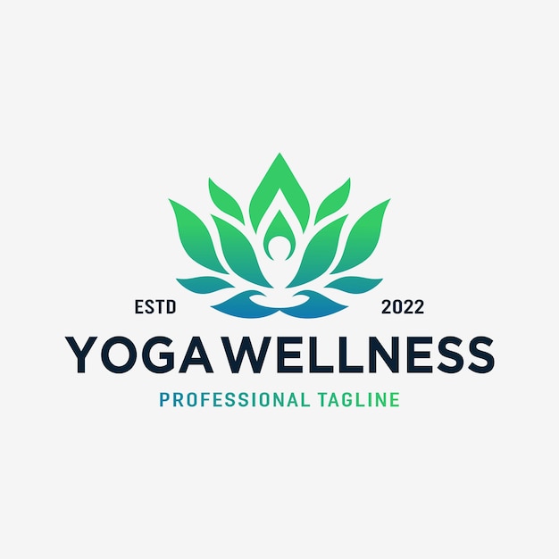 Plantilla de diseño de logotipo de lotus yoga