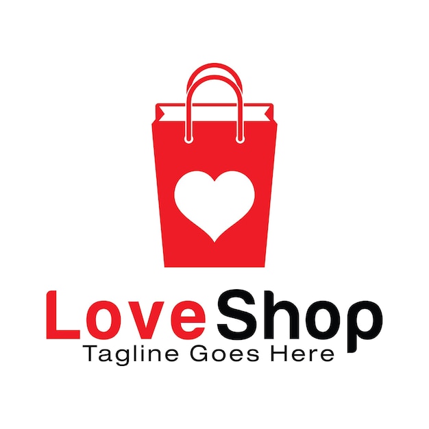 Plantilla de diseño de logotipo de Love Shop