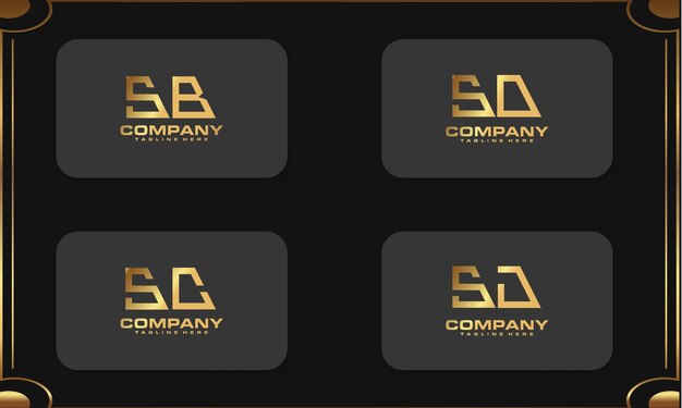 Plantilla de diseño de logotipo de lujo de iniciales de monograma de colección