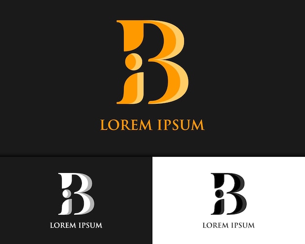 Plantilla de diseño de logotipo de lujo de letra B iB Bi