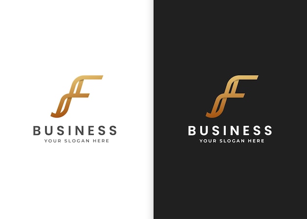 Plantilla de diseño de logotipo de lujo letra F