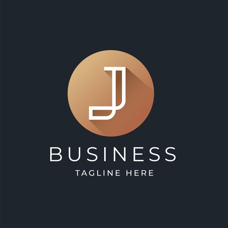 Vector plantilla de diseño de logotipo de lujo letra j con estilo de forma de círculo